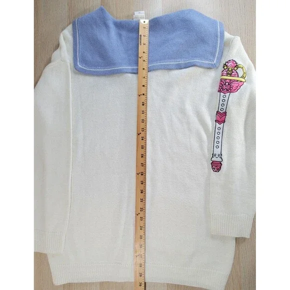 Sailor Moon Hot Topic Cardigan XL School Uniform Moon Sceptor Brooch Sweater - Picture 10 of 11